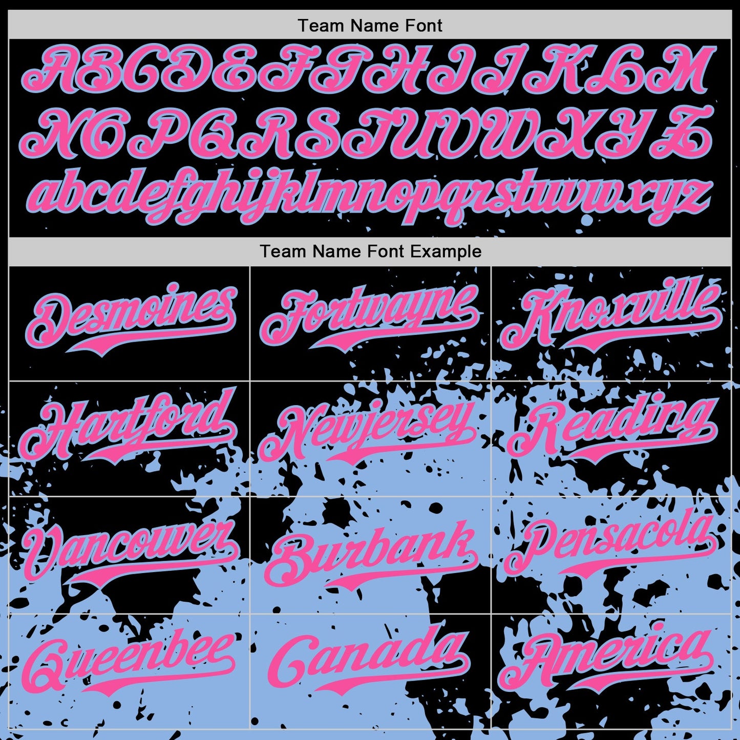 Custom Black Pink-Light Blue Abstract Splatter Grunge Authentic Baseball Jersey view 4