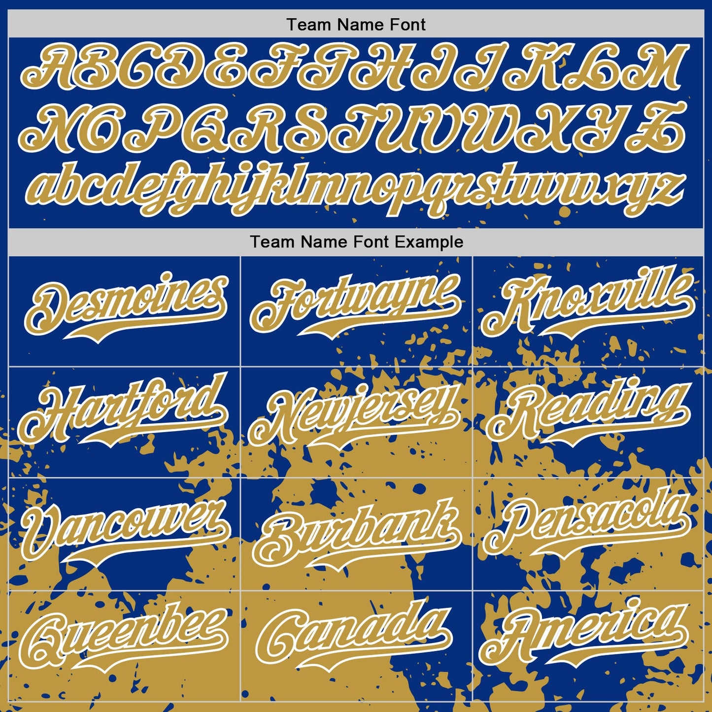 Custom Royal Old Gold-White Abstract Splatter Grunge Authentic Baseball Jersey view 4