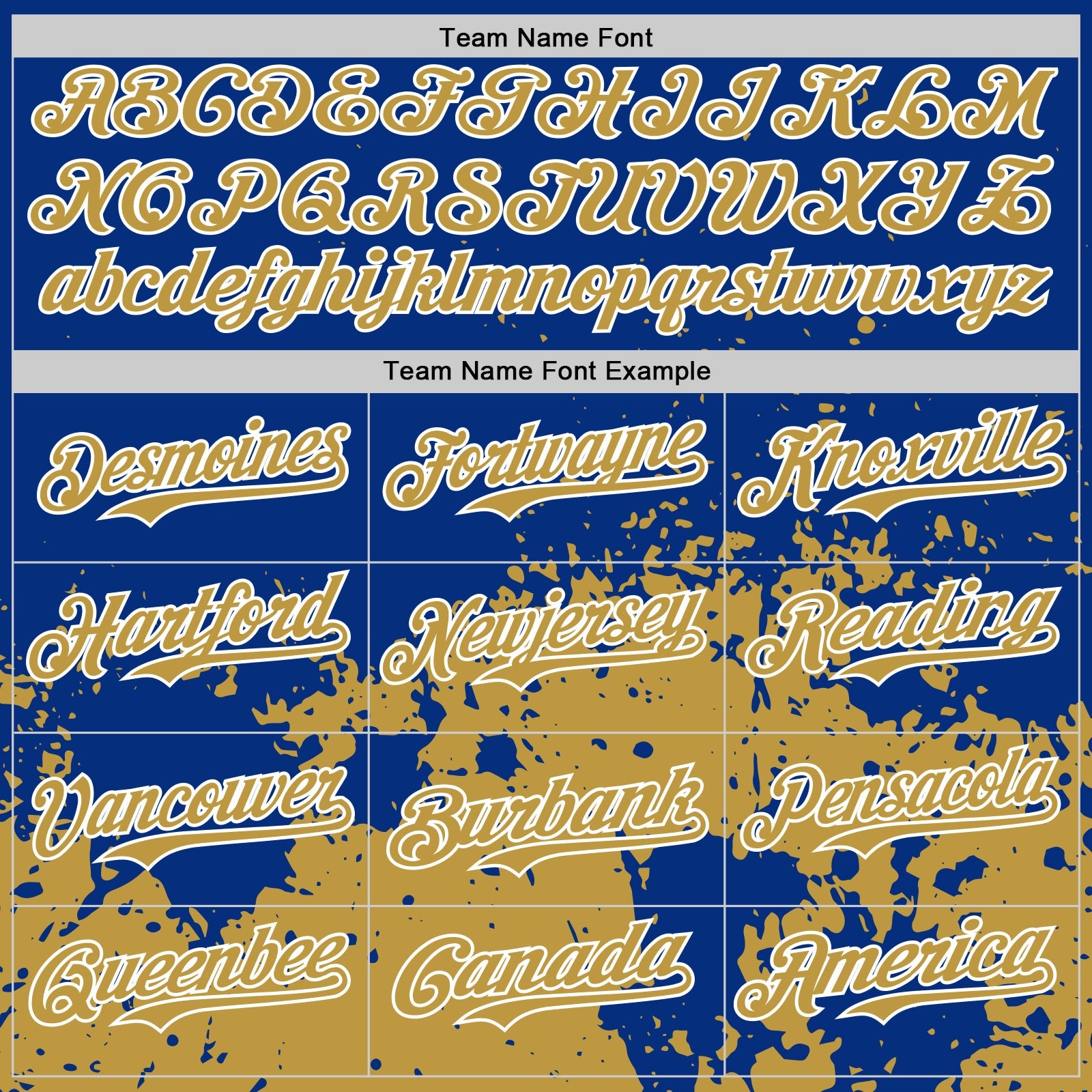 Custom Royal Old Gold-White Abstract Splatter Grunge Authentic Baseball Jersey view 4