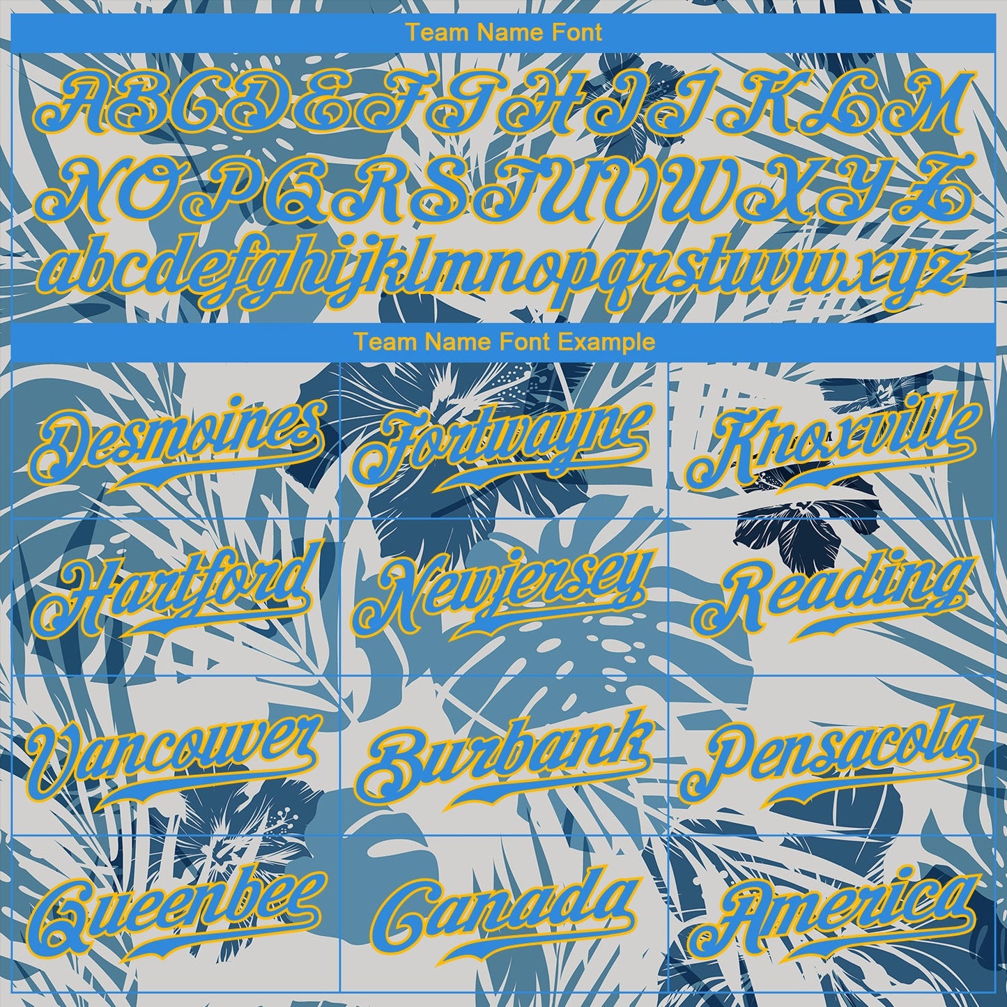 Custom White Electric Blue-Gold 3D Pattern Design Hawaii Palm Leaves And Flowers Authentic Baseball Jersey view 4