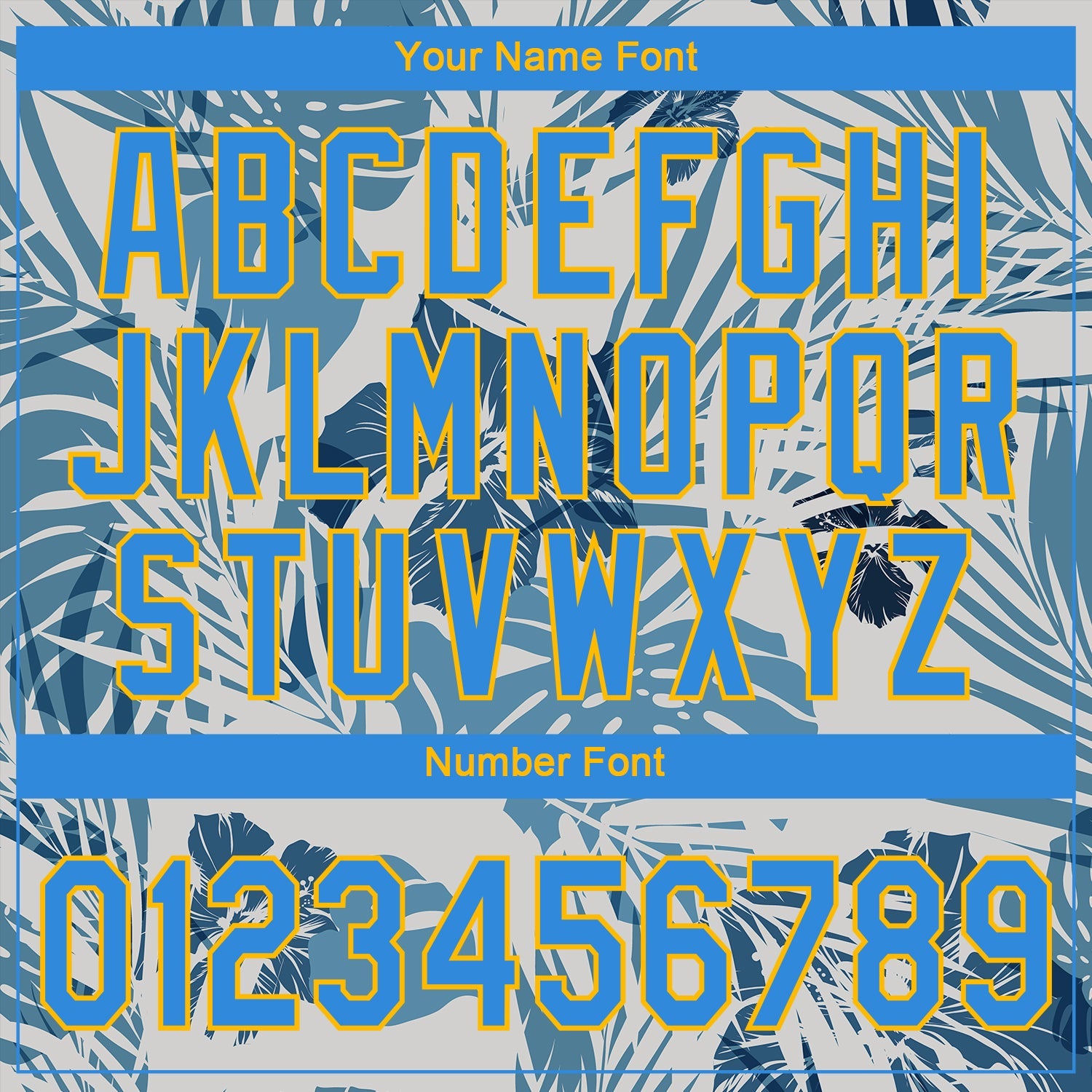 Custom White Electric Blue-Gold 3D Pattern Design Hawaii Palm Leaves And Flowers Authentic Baseball Jersey view 5