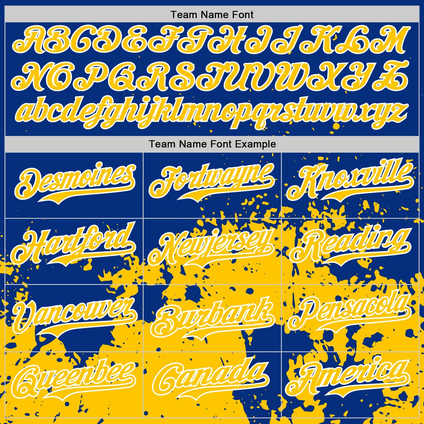 Custom Royal Yellow-White Abstract Splatter Grunge Authentic Baseball Jersey view 4