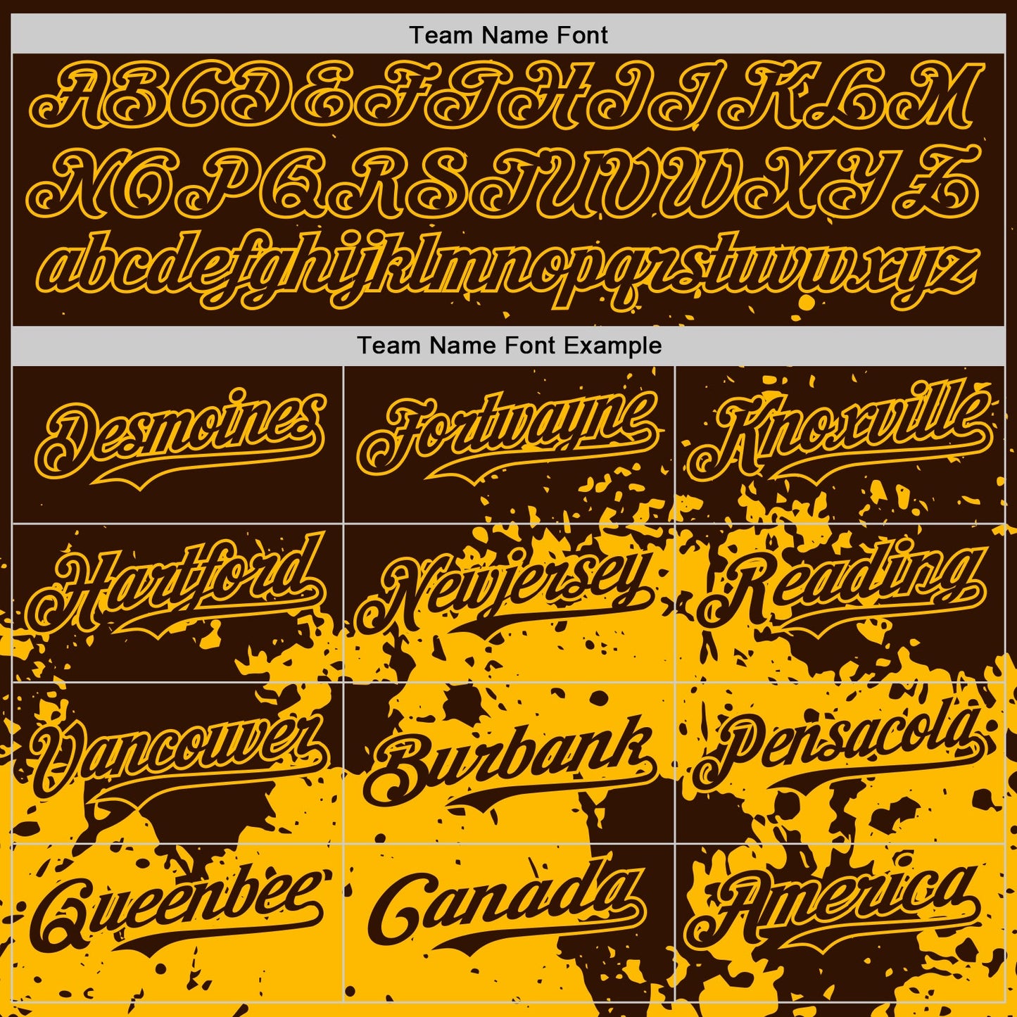Custom Brown Yellow Abstract Splatter Grunge Authentic Baseball Jersey view 4
