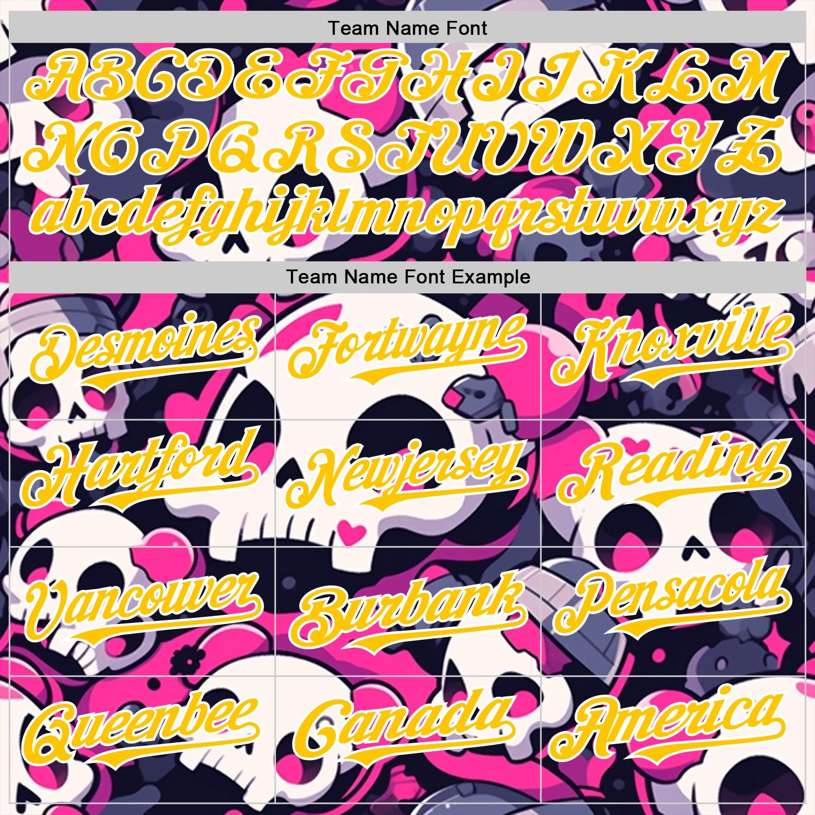 Custom Black Yellow Hot Pink-White Sugar Skull Day of the Dead Mexican Folk Art Authentic Baseball Jersey view 4