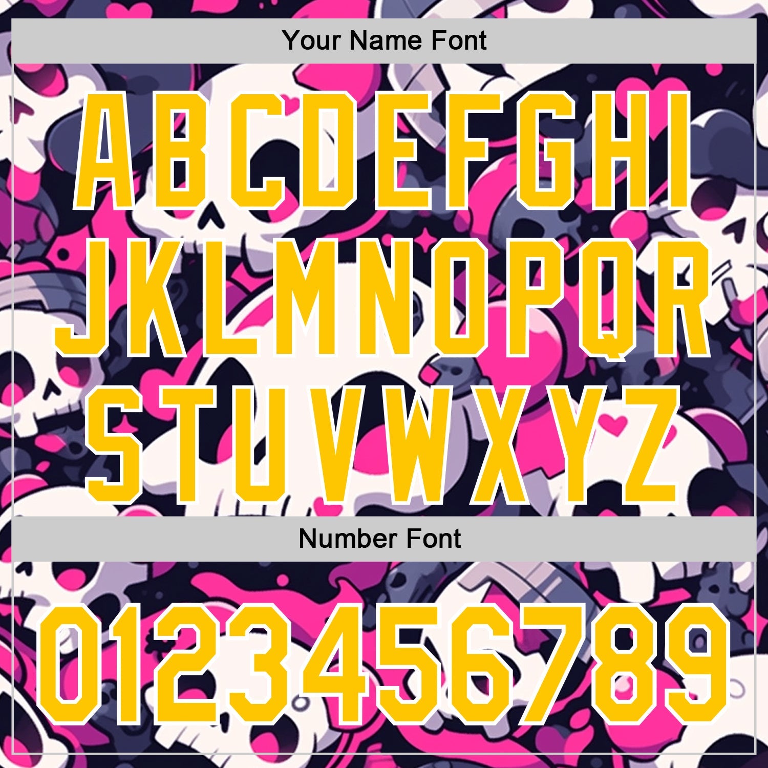 Custom Black Yellow Hot Pink-White Sugar Skull Day of the Dead Mexican Folk Art Authentic Baseball Jersey view 5