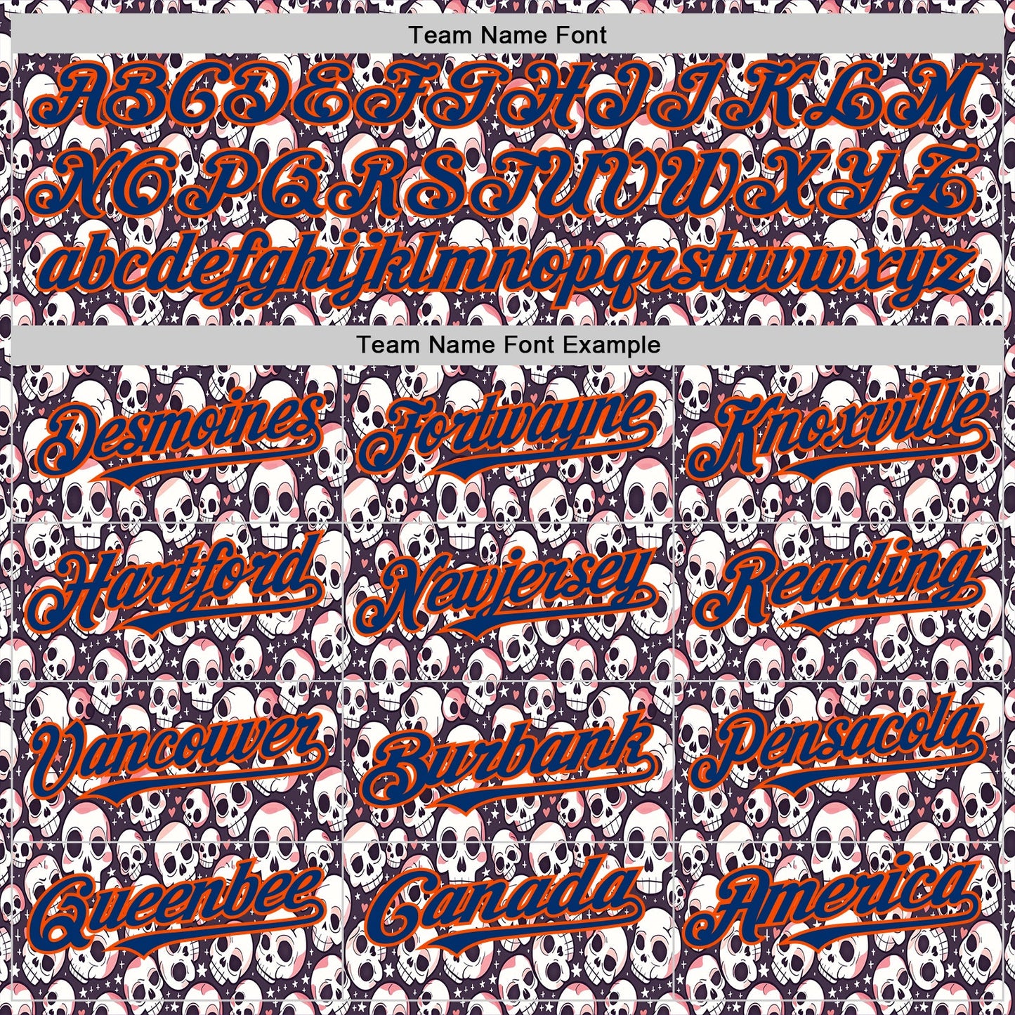 Custom White US Navy Blue-Orange Sugar Skull Day of the Dead Mexican Folk Art Authentic Baseball Jersey view 4