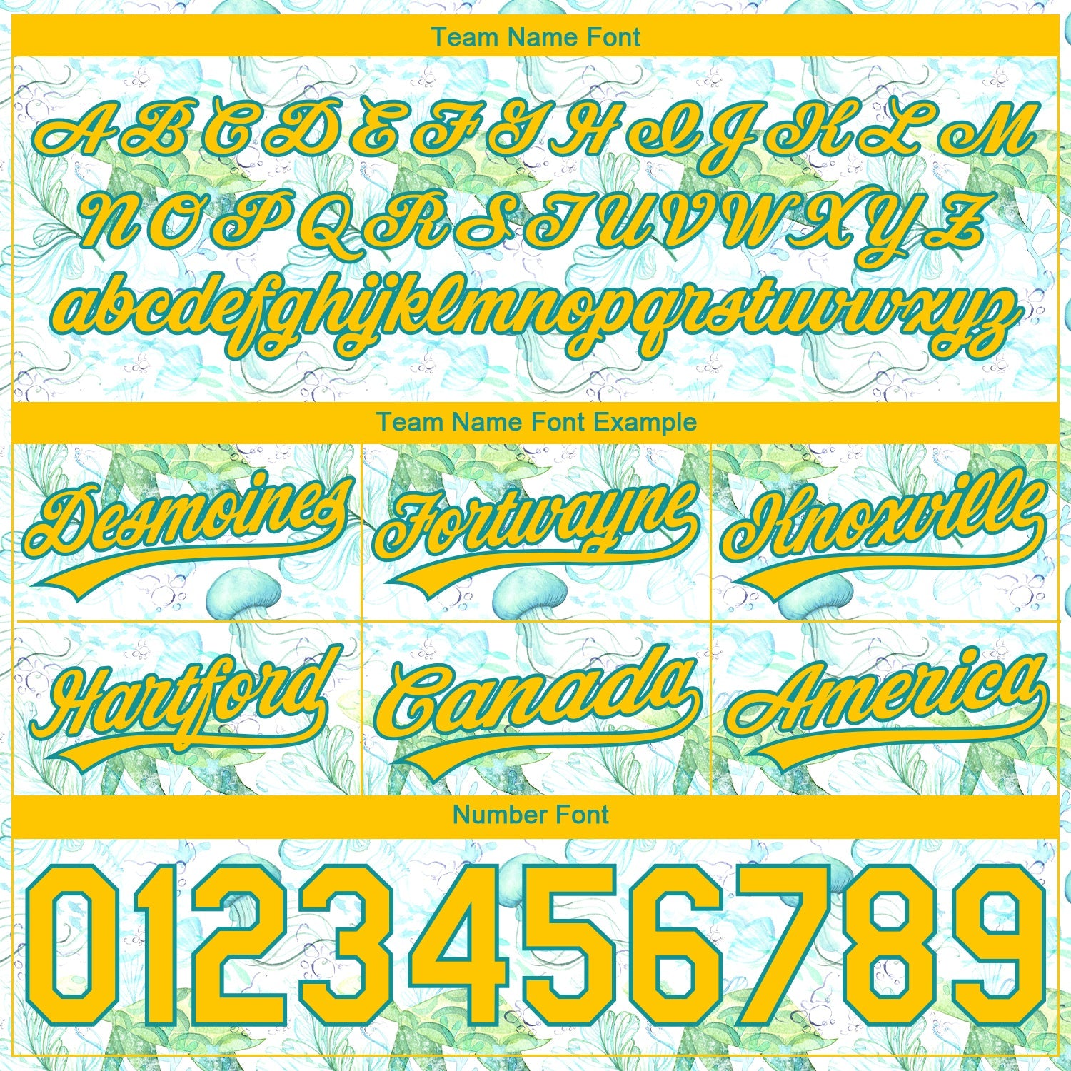 Custom White Yellow-Teal 3D Pattern Aquatic Plants And Jellyfish Authentic Basketball Shorts view 3