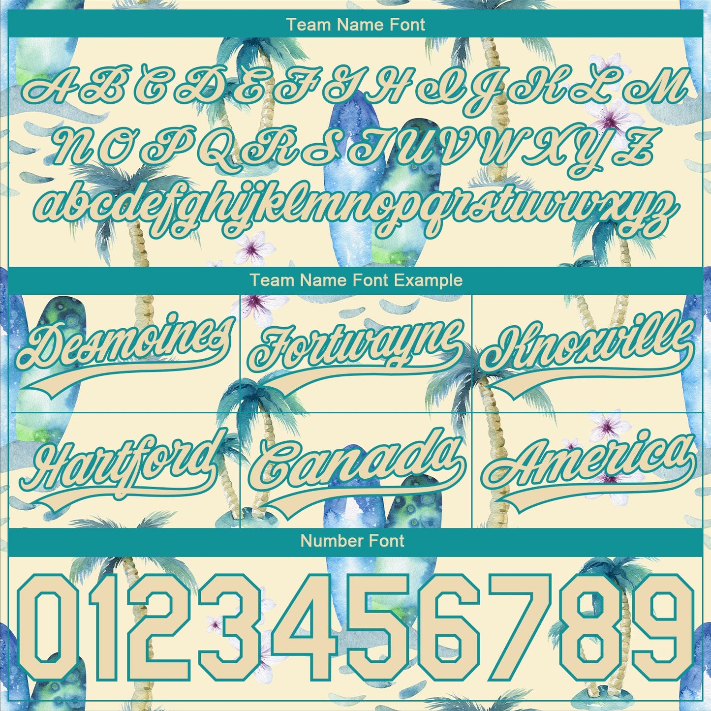 Custom City Cream Teal 3D Pattern Hawaii Coconut Palms Authentic Basketball Shorts view 3