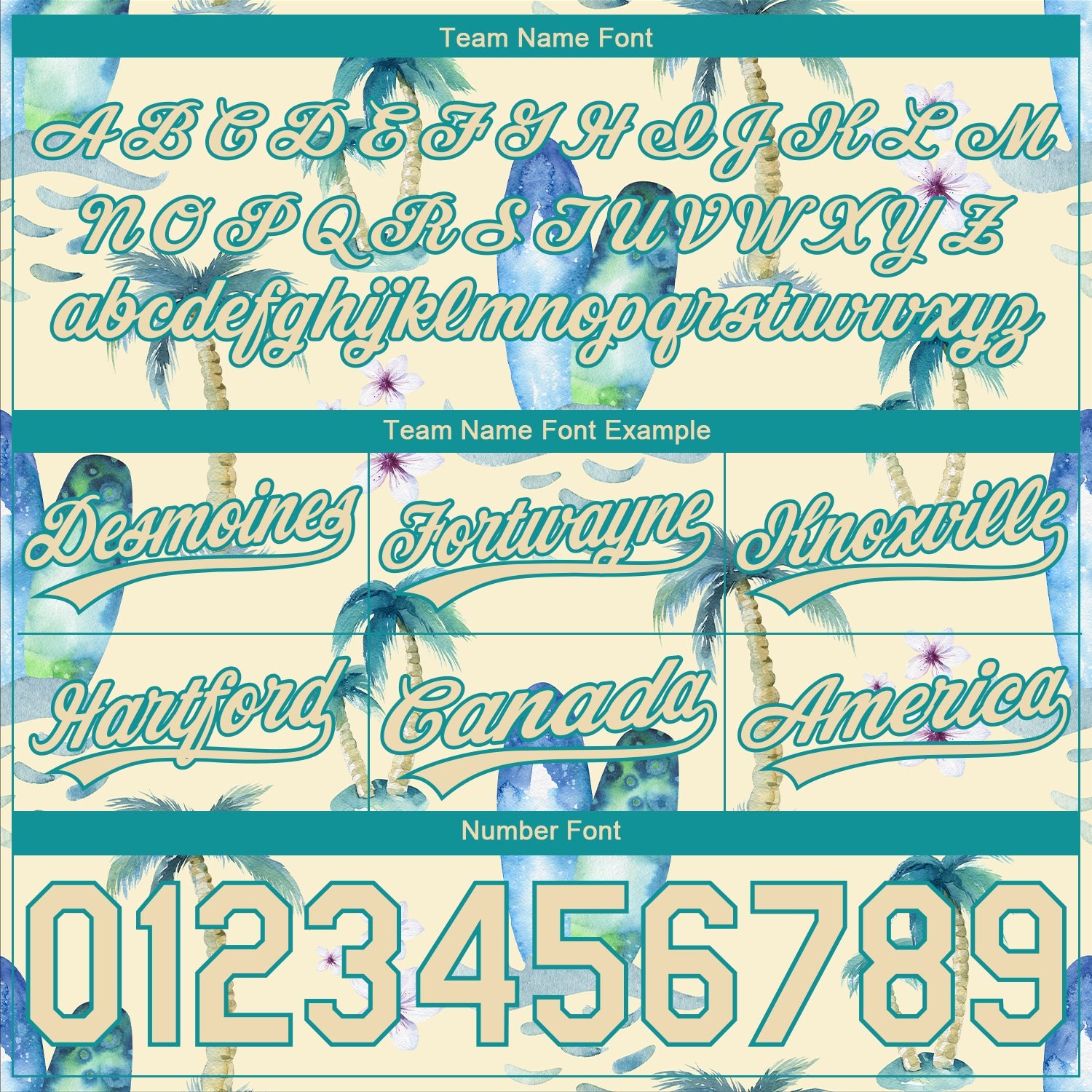 Custom City Cream Teal 3D Pattern Hawaii Coconut Palms Authentic Basketball Shorts view 3