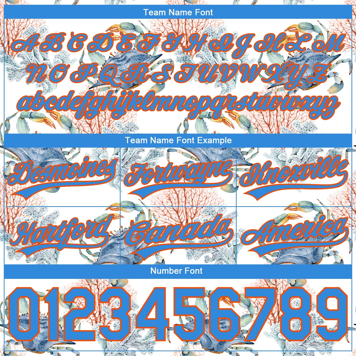 Custom White Powder Blue-Orange 3D Pattern Coral And Crab Authentic Basketball Shorts view 3