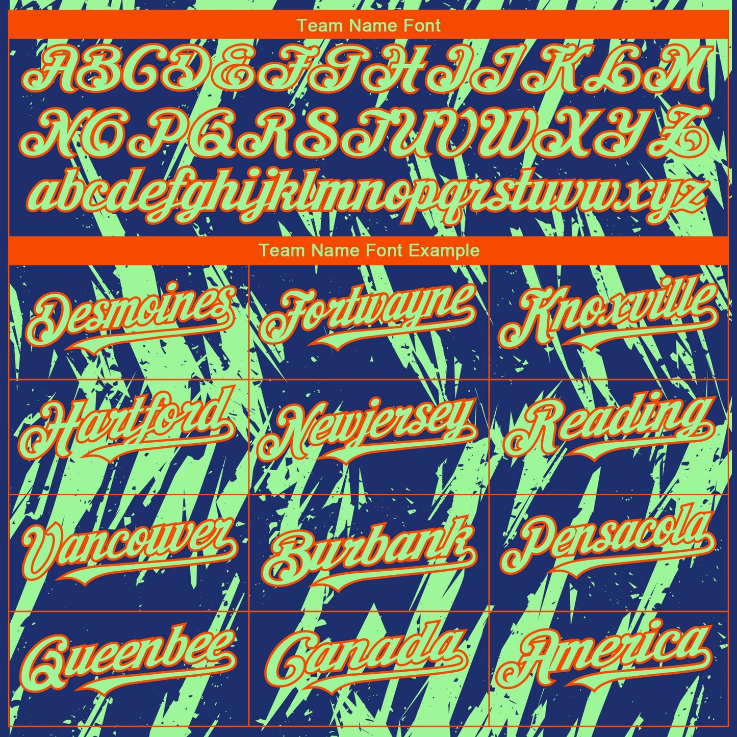 Custom Royal Pea Green-Orange Splatter Torn Sharp Brush Stroke Authentic Baseball Jersey view 4