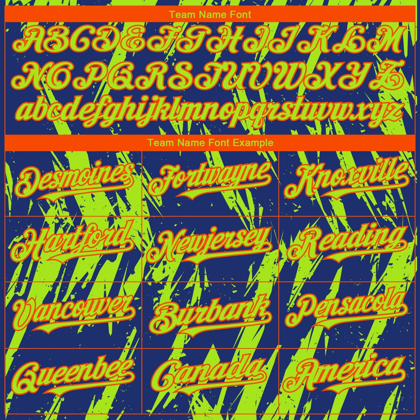 Custom Royal Neon Green-Orange Splatter Torn Sharp Brush Stroke Authentic Baseball Jersey view 4