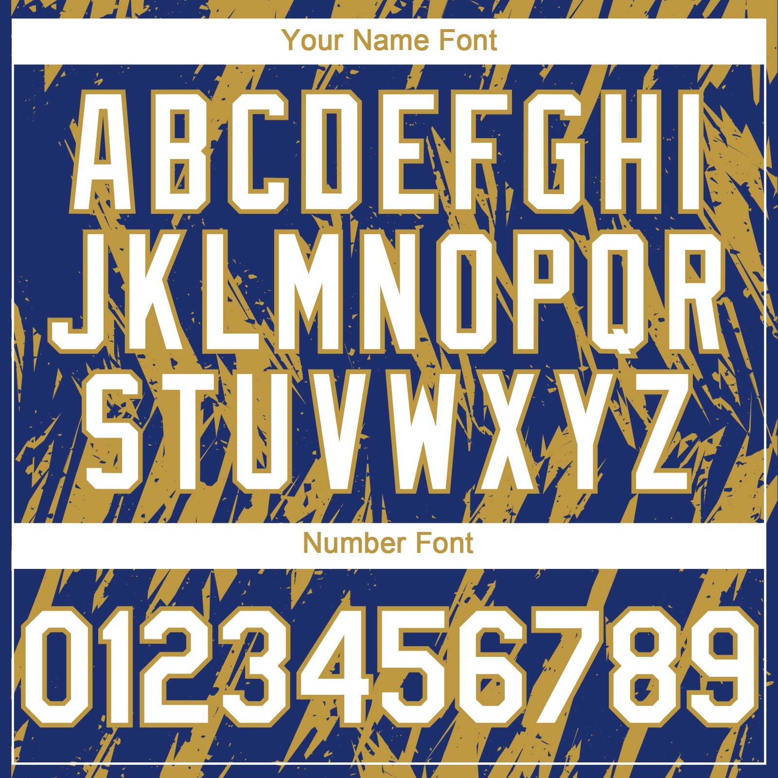 Custom Royal White-Old Gold Splatter Torn Sharp Brush Stroke Authentic Baseball Jersey view 5