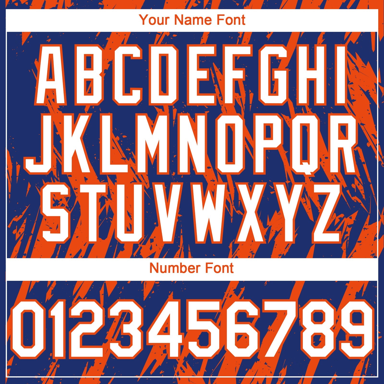 Custom Royal White-Orange Splatter Torn Sharp Brush Stroke Authentic Baseball Jersey view 5