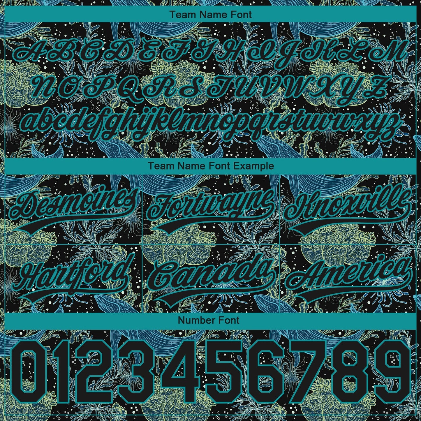 Custom Black Black-Teal 3D Pattern Whale And Fish Authentic Basketball Shorts view 3