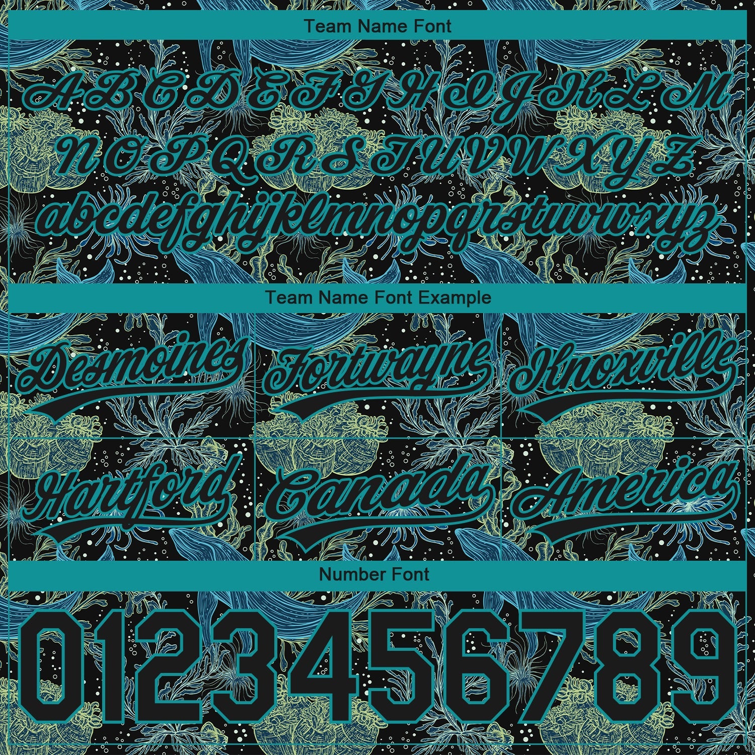 Custom Black Black-Teal 3D Pattern Whale And Fish Authentic Basketball Shorts view 3