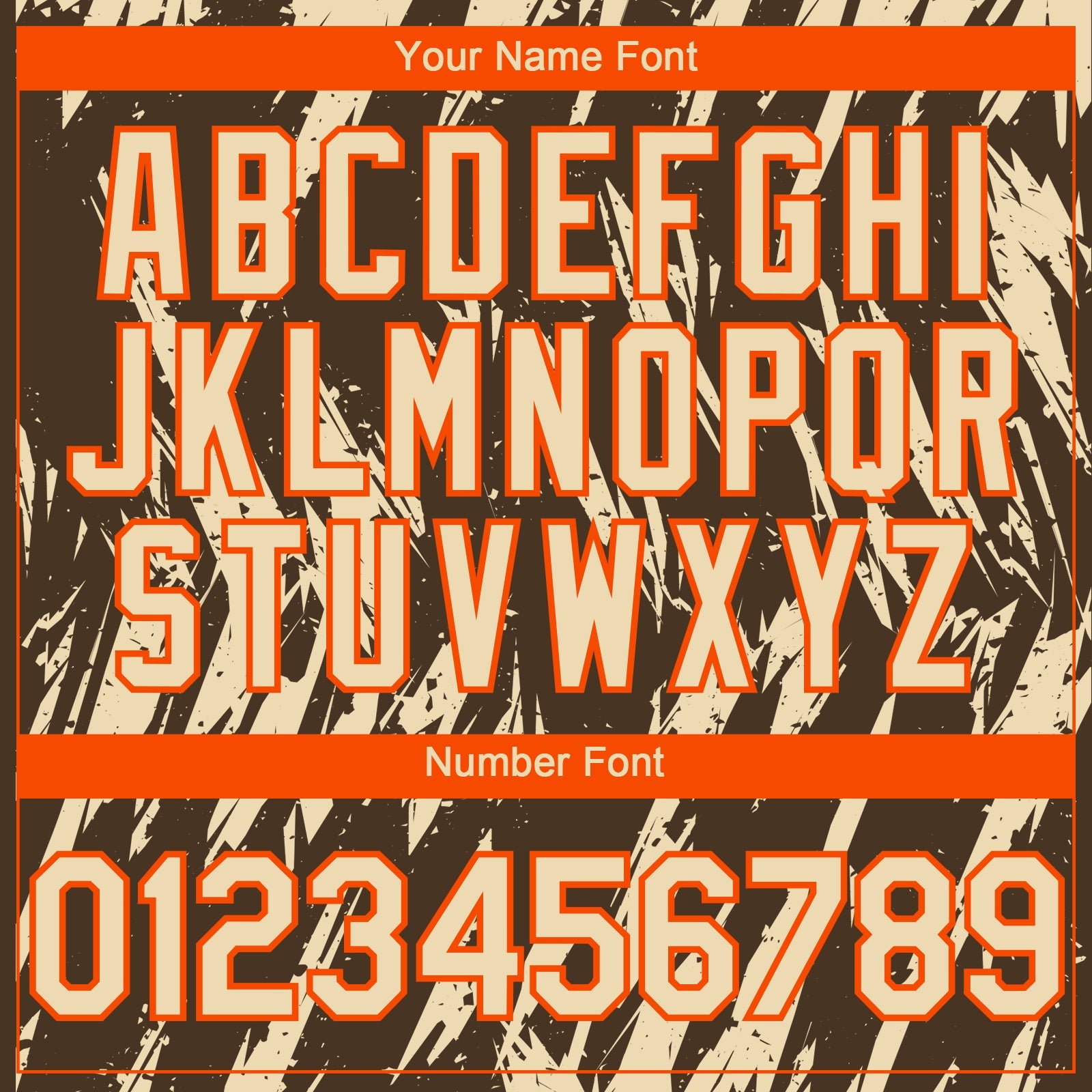 Custom Brown Cream-Orange Splatter Torn Sharp Brush Stroke Authentic Baseball Jersey view 5