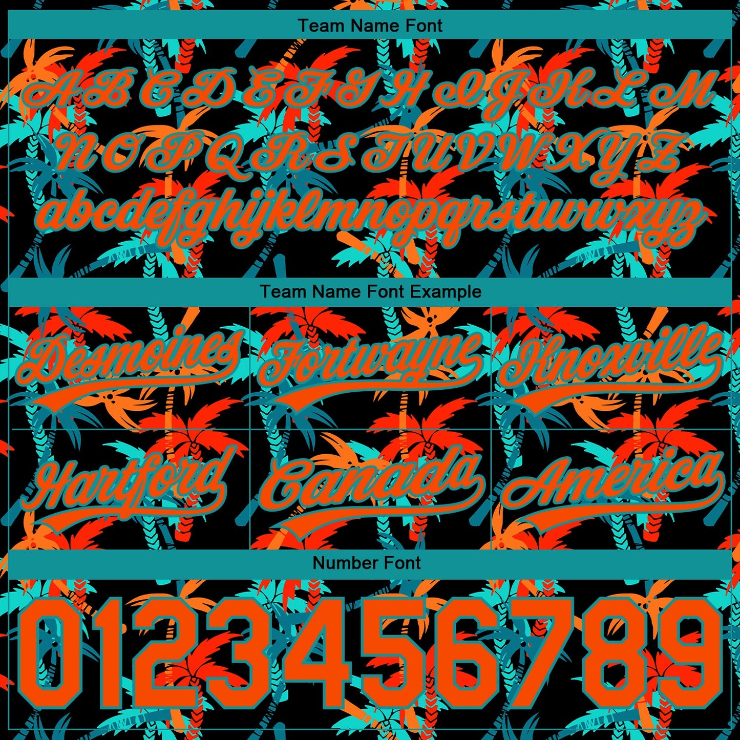 Custom Black Orange-Lakes Blue 3D Pattern Hawaii Coconut Palms Authentic Basketball Shorts view 3