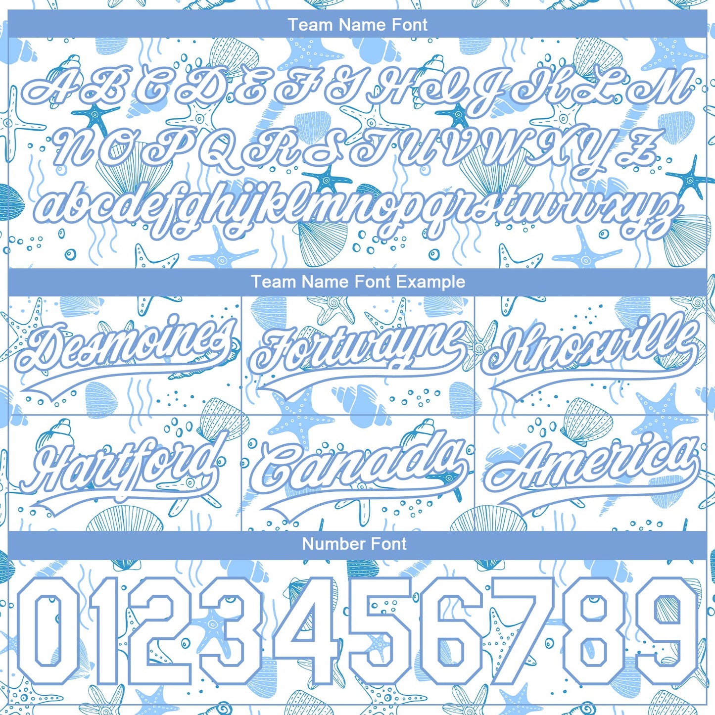 Custom White Light Blue 3D Pattern Starfishs And Shells Authentic Basketball Shorts view 3