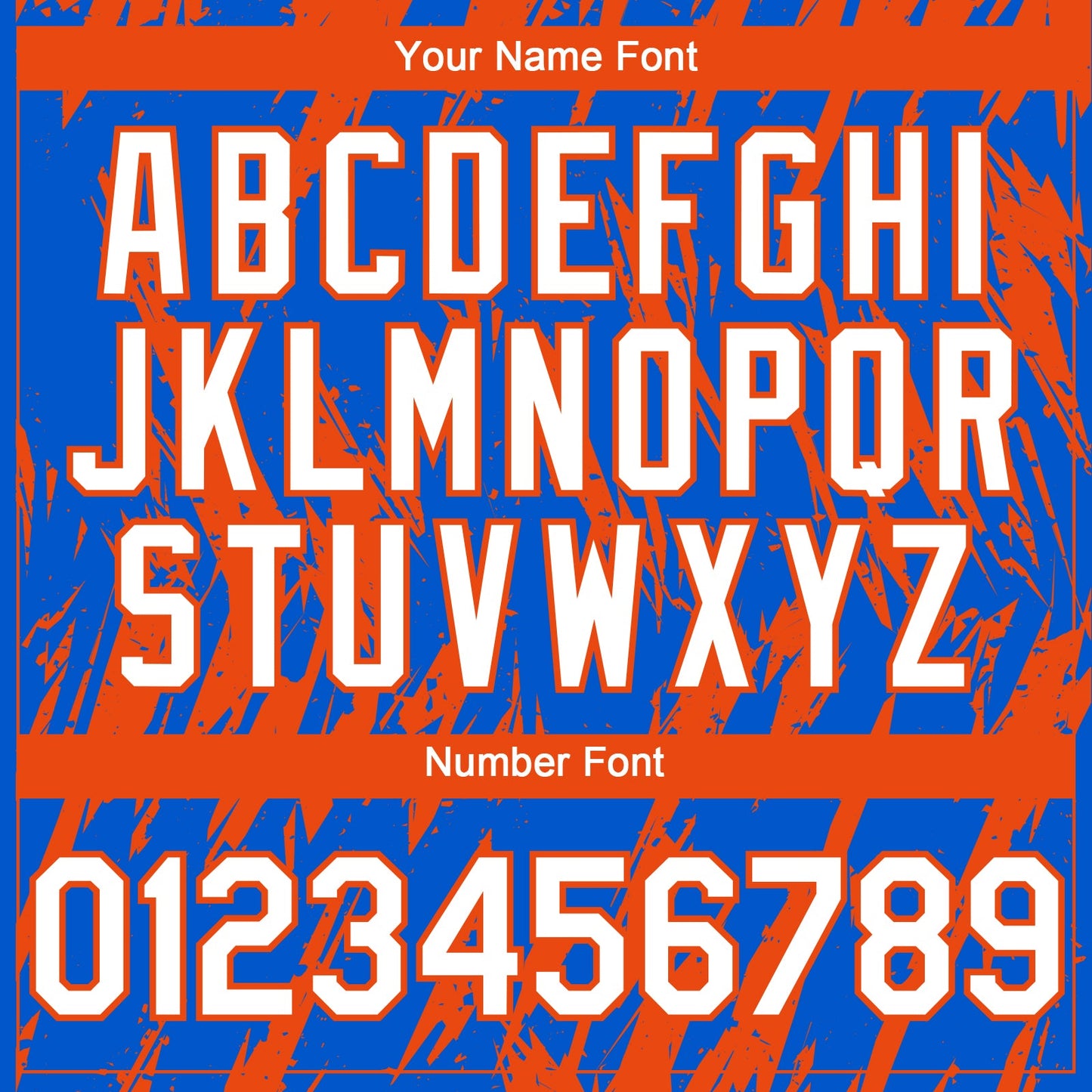 Custom Thunder Blue White-Orange Splatter Torn Sharp Brush Stroke Authentic Baseball Jersey view 5