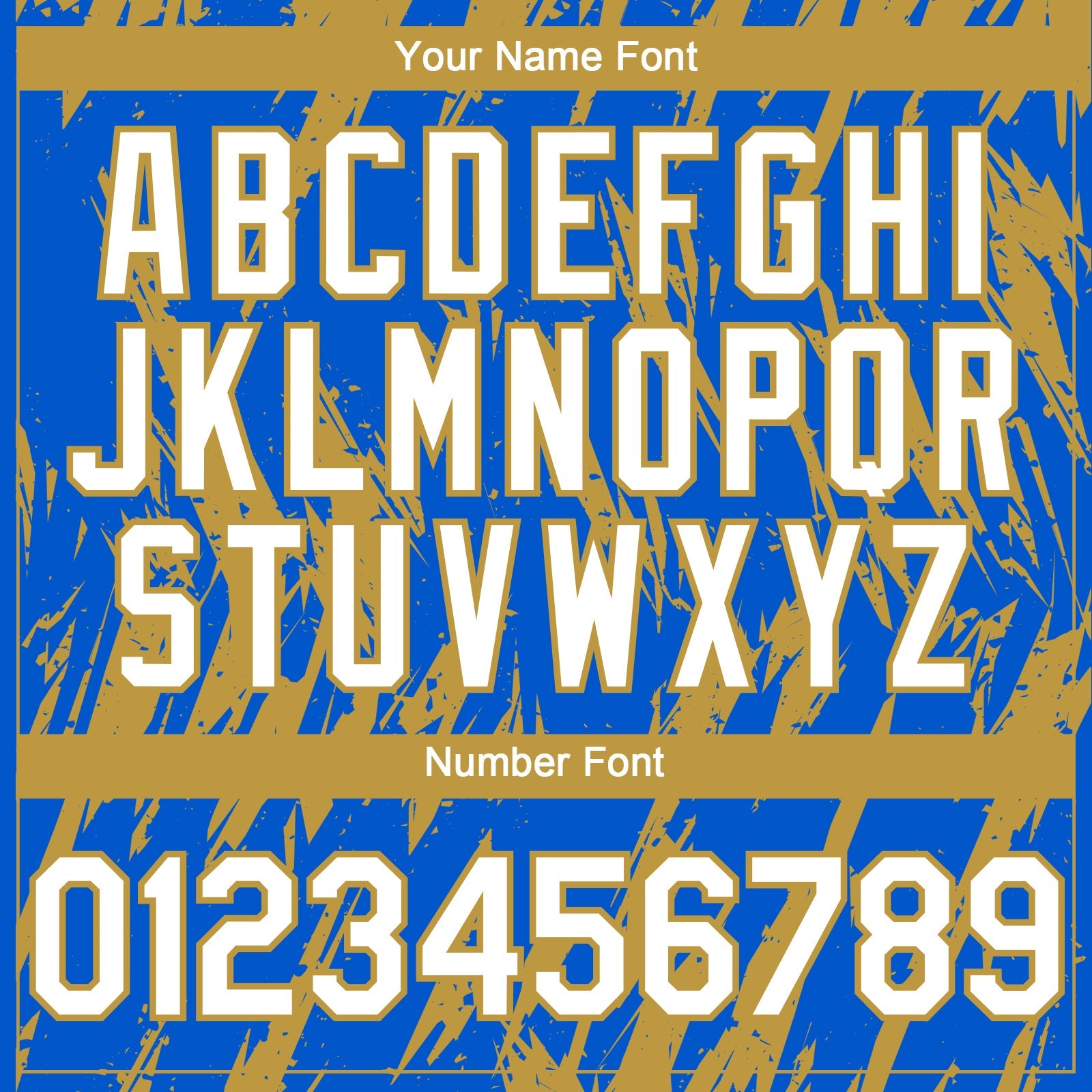 Custom Thunder Blue White-Old Gold Splatter Torn Sharp Brush Stroke Authentic Baseball Jersey view 5