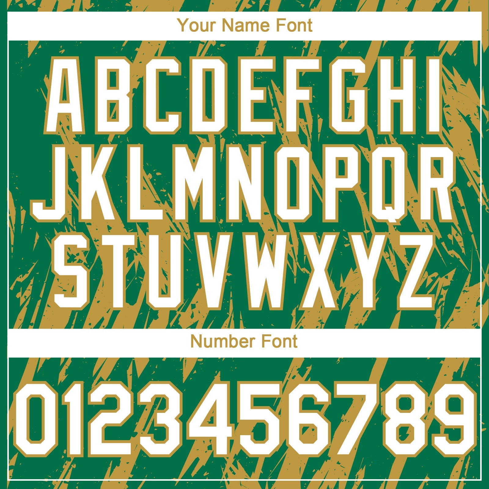 Custom Kelly Green White-Old Gold Splatter Torn Sharp Brush Stroke Authentic Baseball Jersey view 5