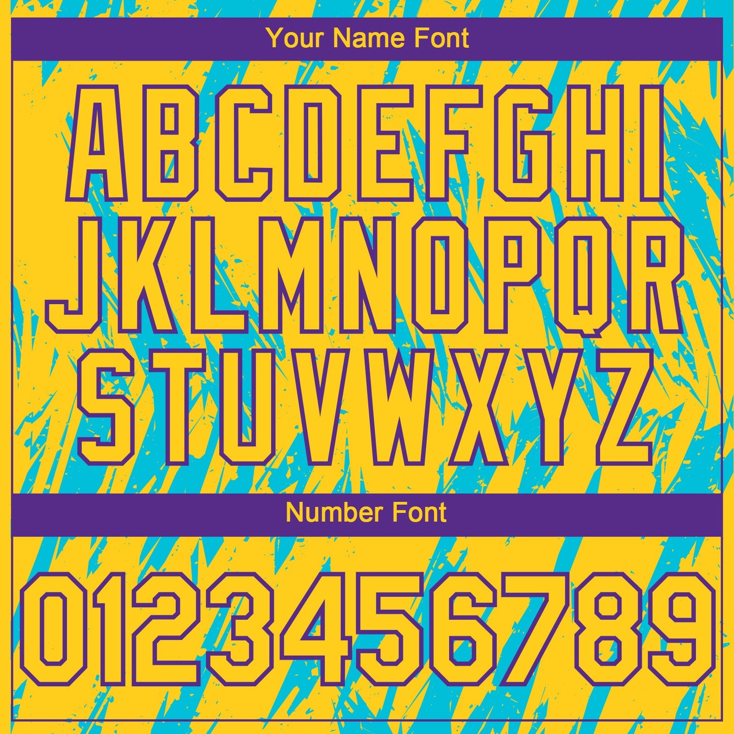 Custom Yellow Purple-Lakes Blue Splatter Torn Sharp Brush Stroke Authentic Baseball Jersey view 5
