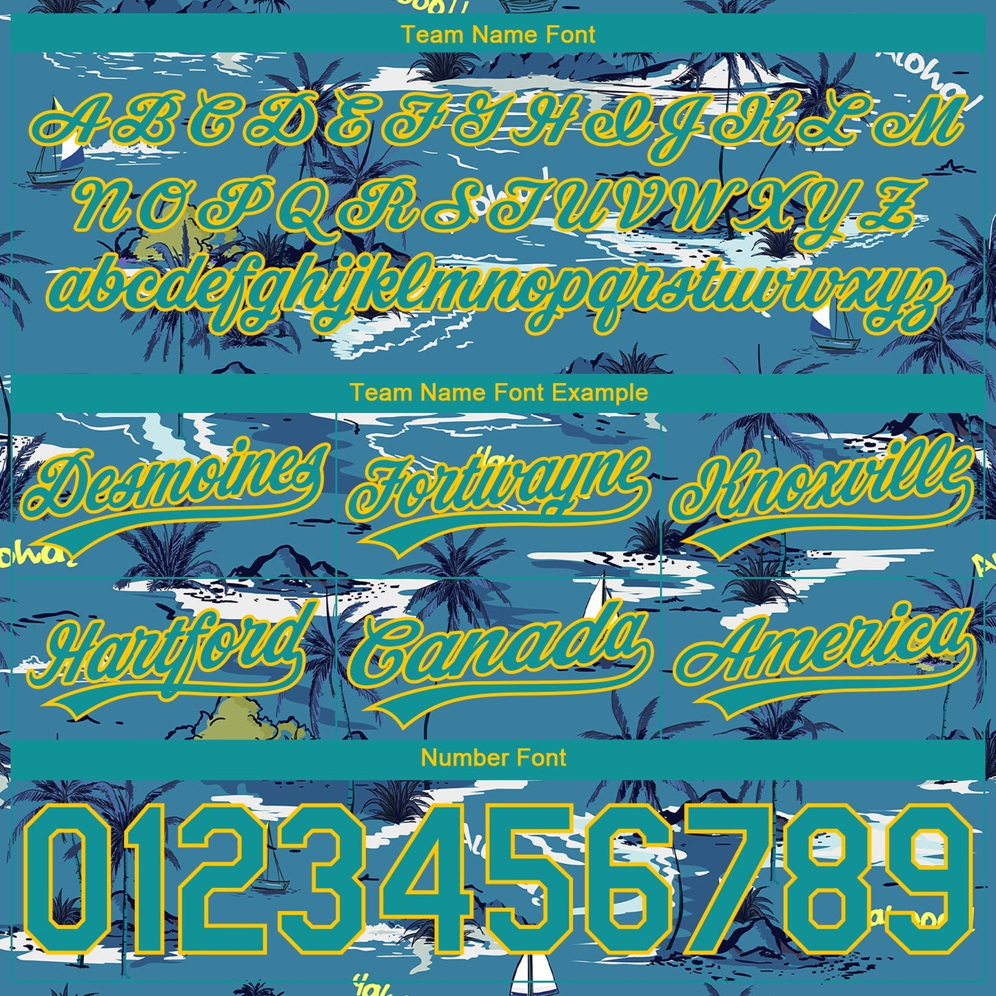 Custom Navy Teal-Yellow 3D Pattern Hawaii Palm Trees And Island Authentic Basketball Shorts view 3