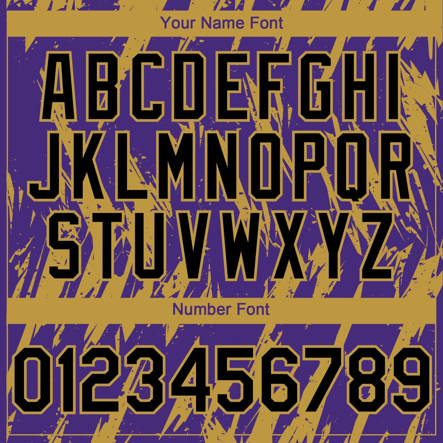Custom Purple Old Gold Splatter Torn Sharp Brush Stroke Authentic Baseball Jersey view 5
