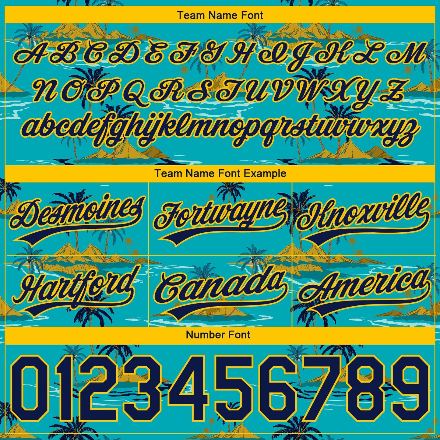 Custom Teal Navy-Yellow 3D Pattern Hawaii Palm Trees And Island Authentic Basketball Shorts view 3