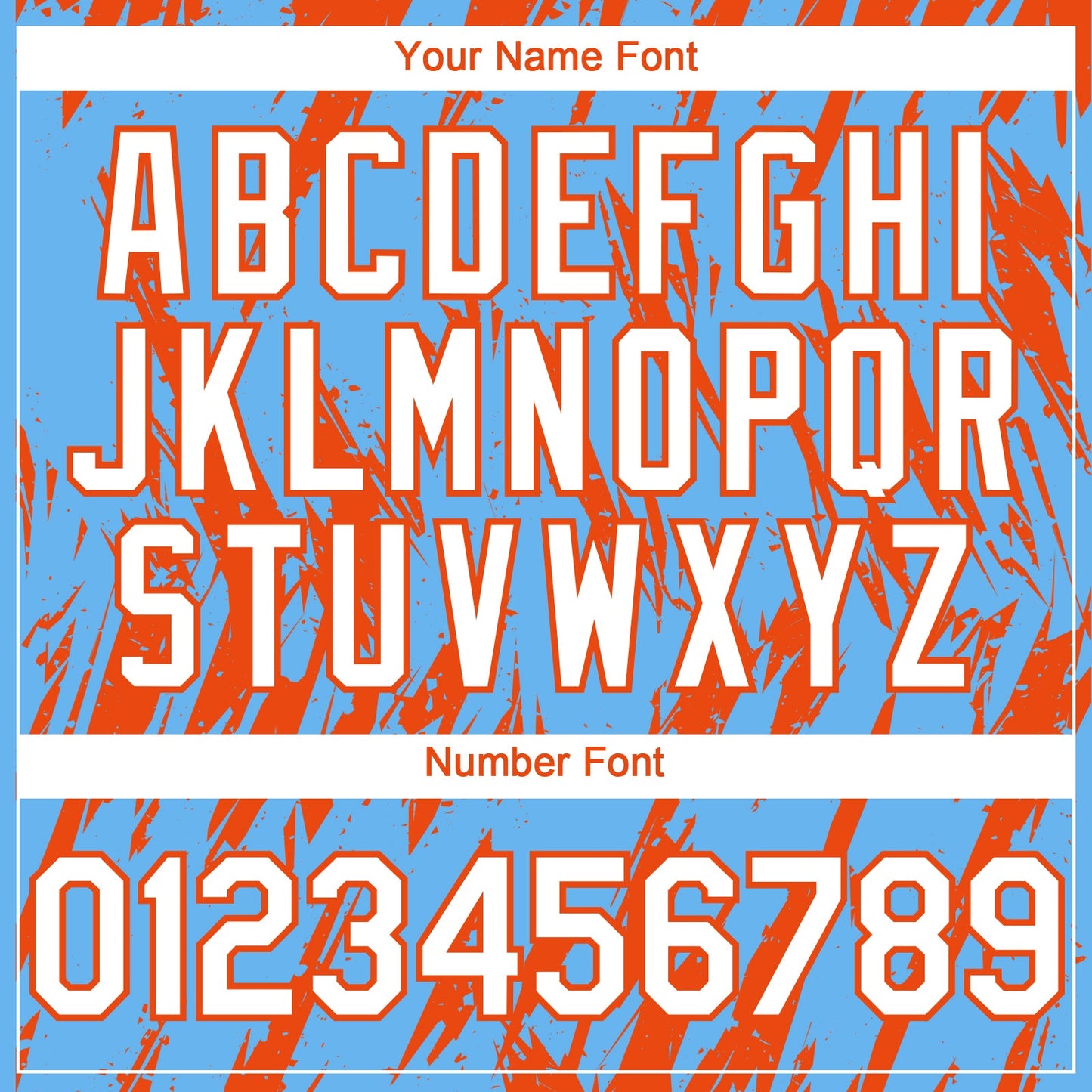Custom Sky Blue White-Orange Splatter Torn Sharp Brush Stroke Authentic Baseball Jersey view 5