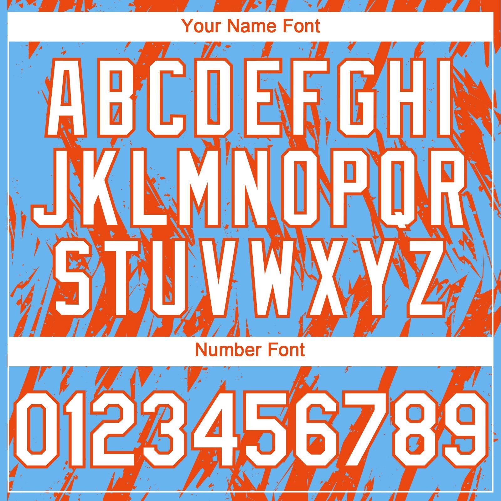 Custom Sky Blue White-Orange Splatter Torn Sharp Brush Stroke Authentic Baseball Jersey view 5
