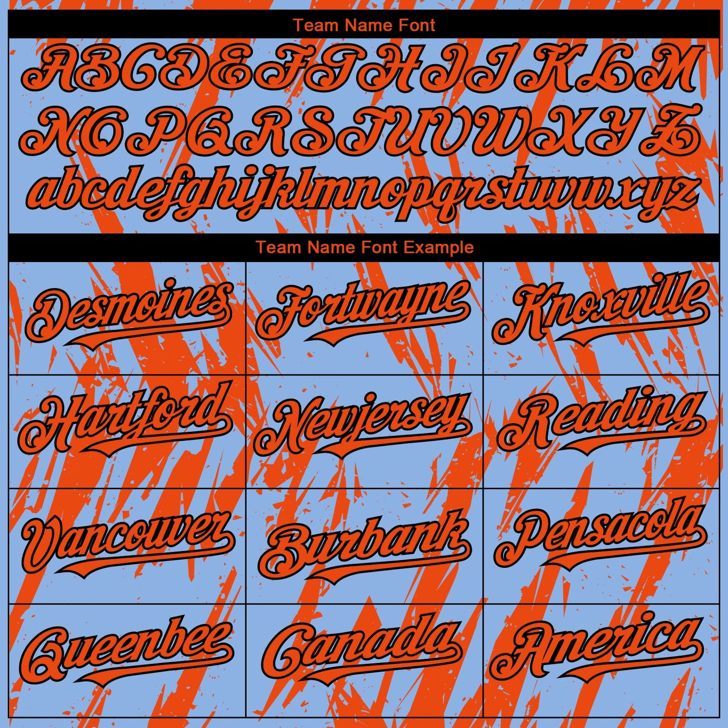 Custom Light Blue Orange-Black Splatter Torn Sharp Brush Stroke Authentic Baseball Jersey view 4