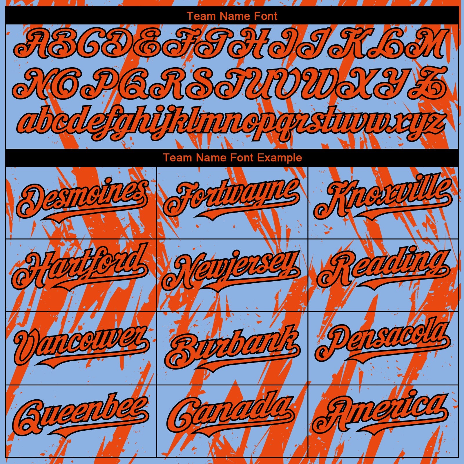 Custom Light Blue Orange-Black Splatter Torn Sharp Brush Stroke Authentic Baseball Jersey view 4