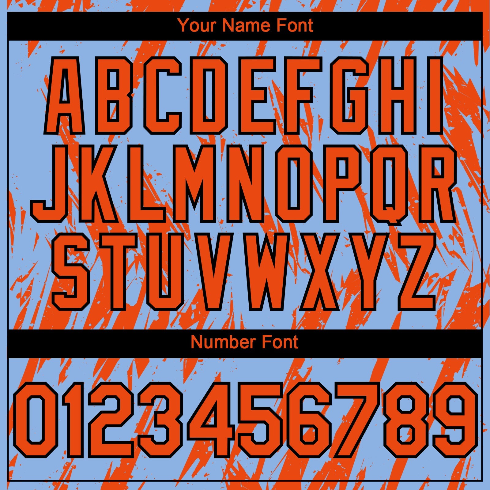 Custom Light Blue Orange-Black Splatter Torn Sharp Brush Stroke Authentic Baseball Jersey view 5