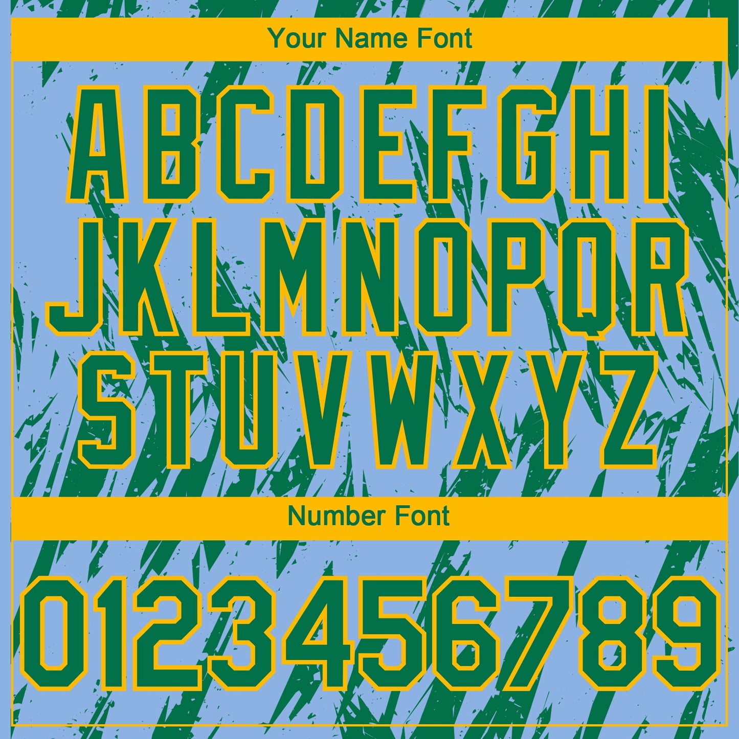 Custom Light Blue Kelly Green-Gold Splatter Torn Sharp Brush Stroke Authentic Baseball Jersey view 5