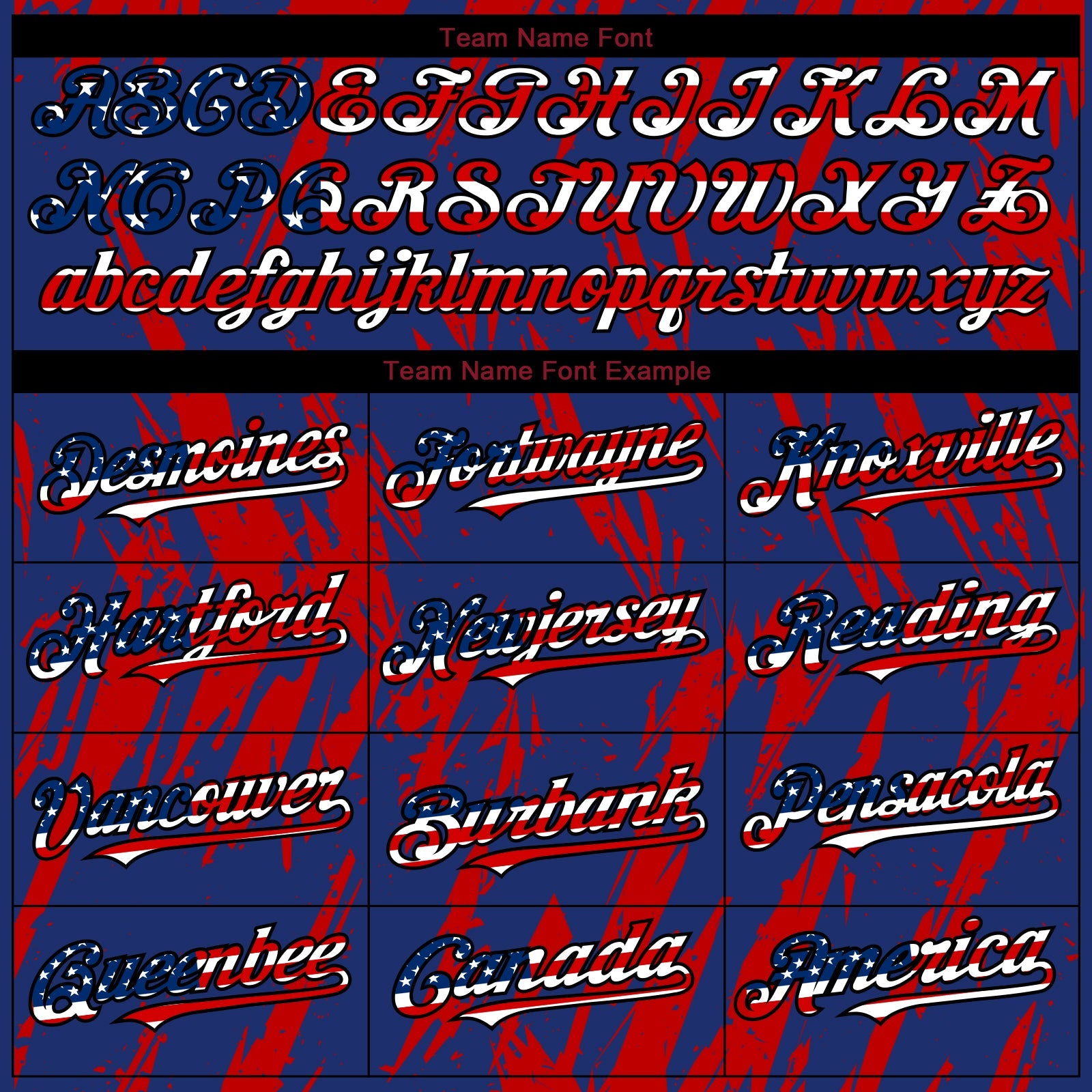 Custom Royal Vintage USA Flag Black-Red Splatter Torn Sharp Brush Stroke Authentic Baseball Jersey view 4