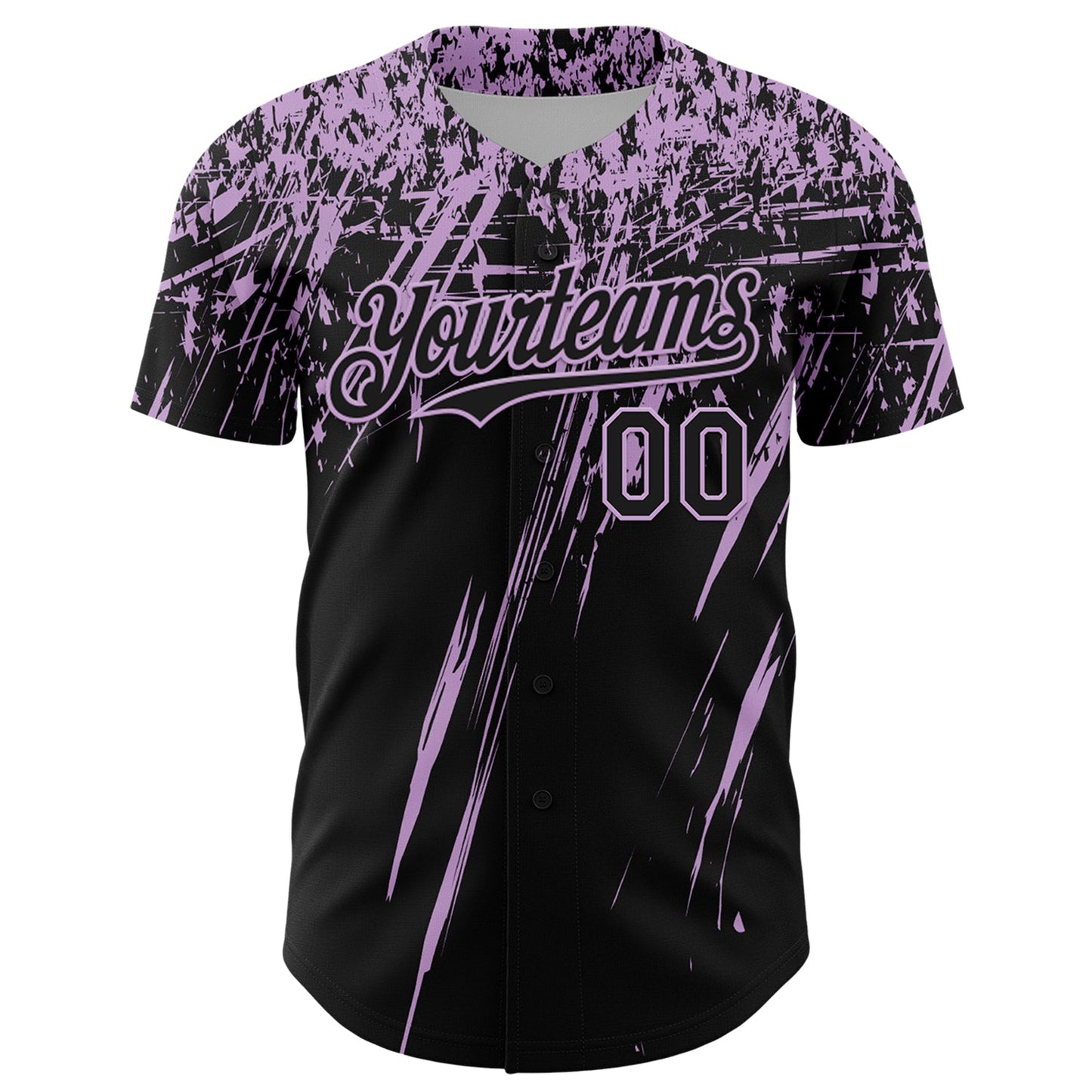 Custom Black Light Purple Distressed Scratch Brush Stroke Authentic Baseball Jersey view 2