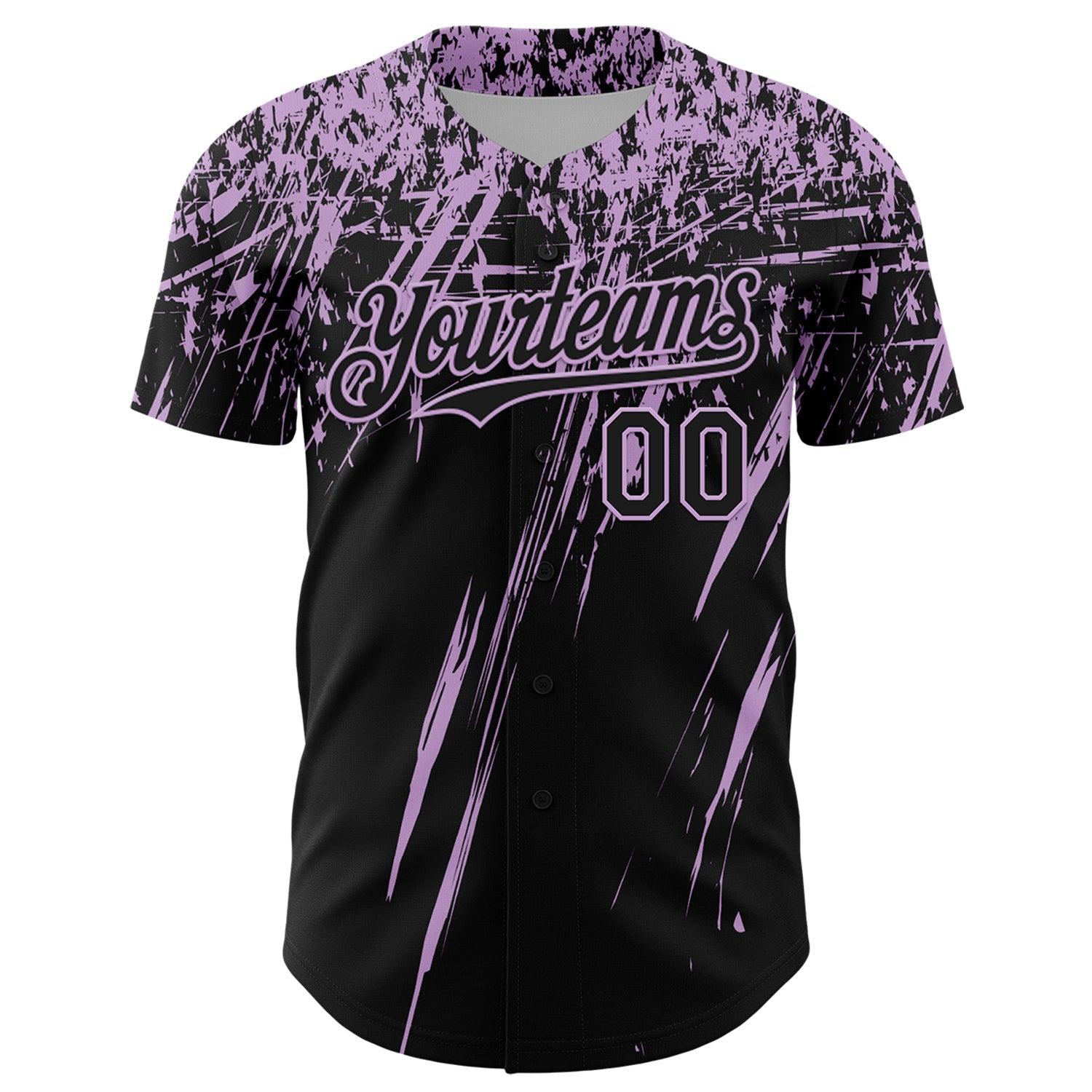 Custom Black Light Purple Distressed Scratch Brush Stroke Authentic Baseball Jersey view 2