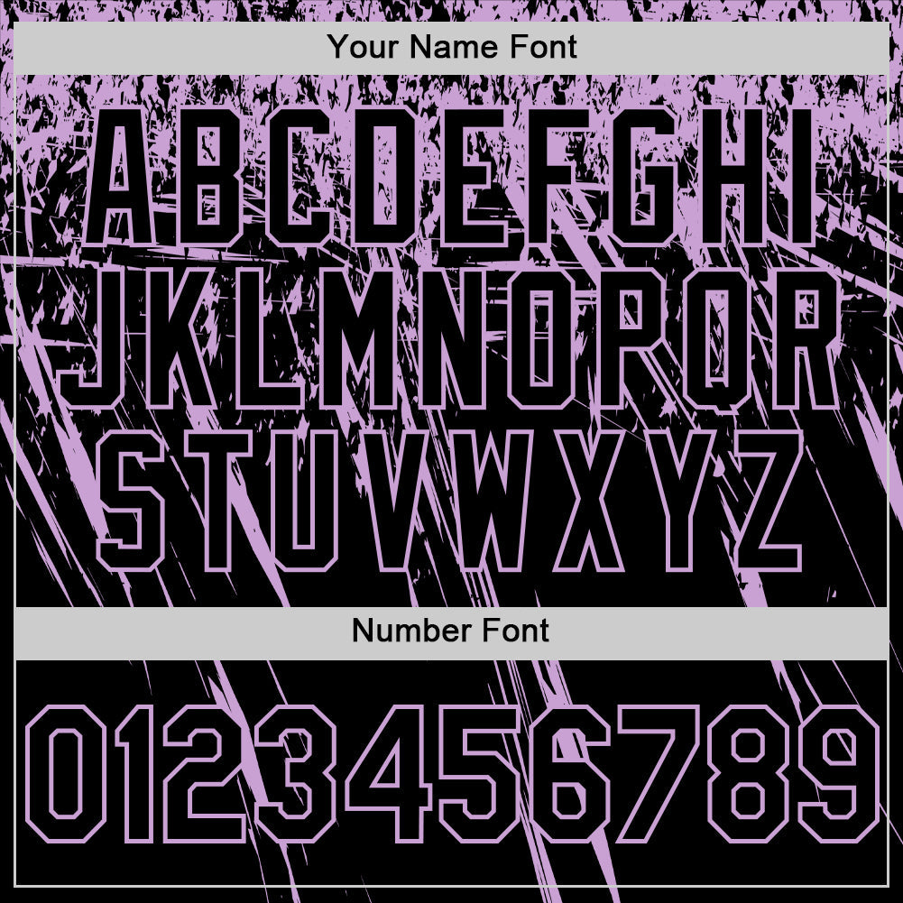 Custom Black Light Purple Distressed Scratch Brush Stroke Authentic Baseball Jersey view 5