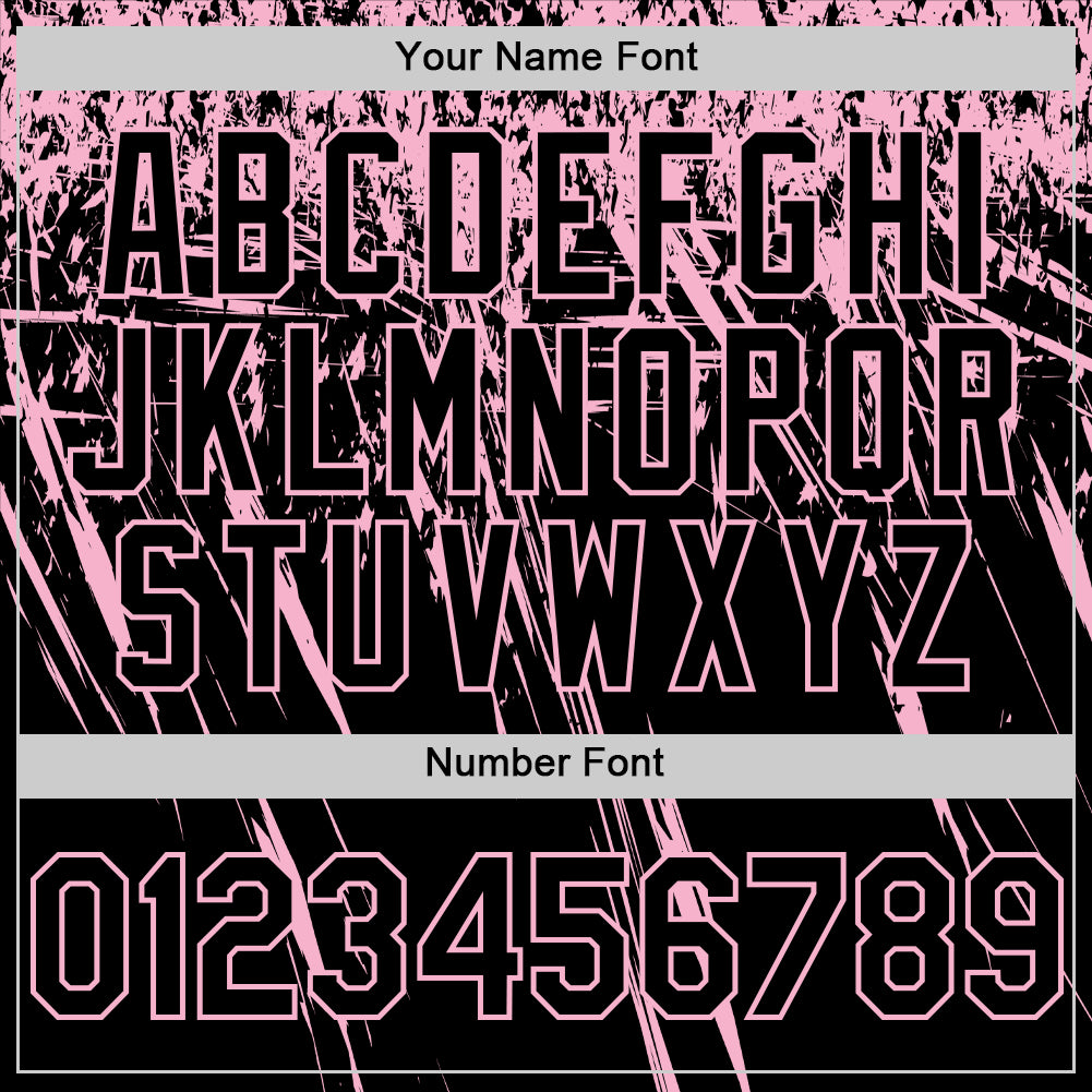 Custom Black Light Pink Distressed Scratch Brush Stroke Authentic Baseball Jersey view 5