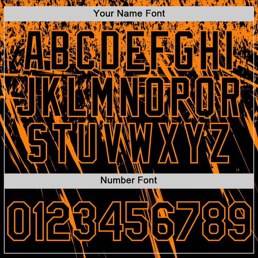 Custom Black Bay Orange Distressed Scratch Brush Stroke Authentic Baseball Jersey view 5