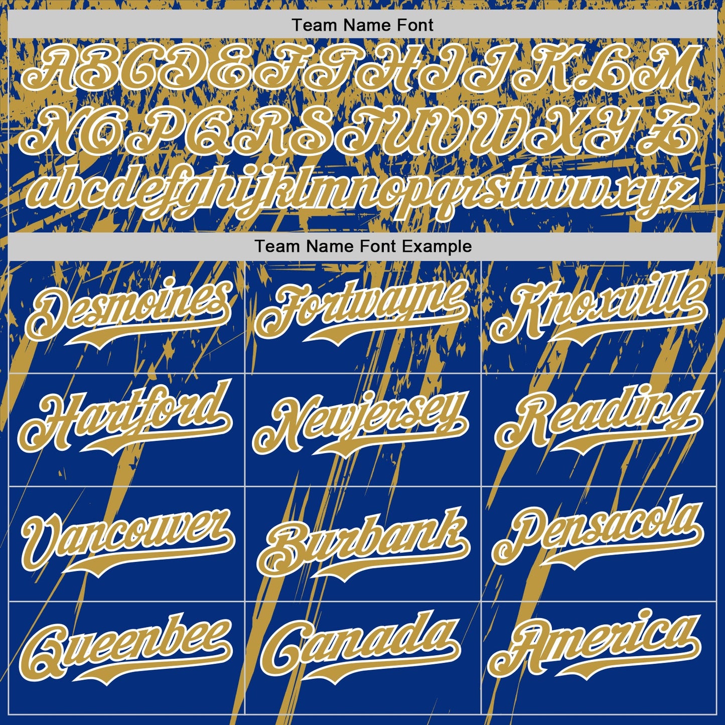 Custom Royal Old Gold-White Distressed Scratch Brush Stroke Authentic Baseball Jersey view 4