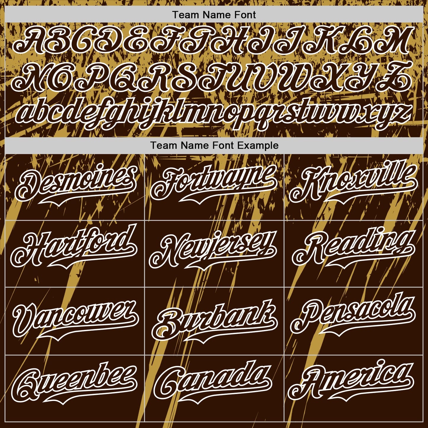 Custom Brown Old Gold-White Distressed Scratch Brush Stroke Authentic Baseball Jersey view 4