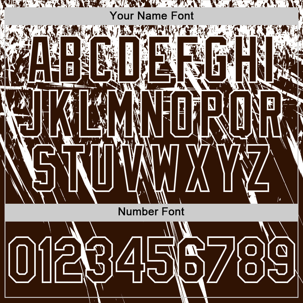 Custom Brown White Distressed Scratch Brush Stroke Authentic Baseball Jersey view 5