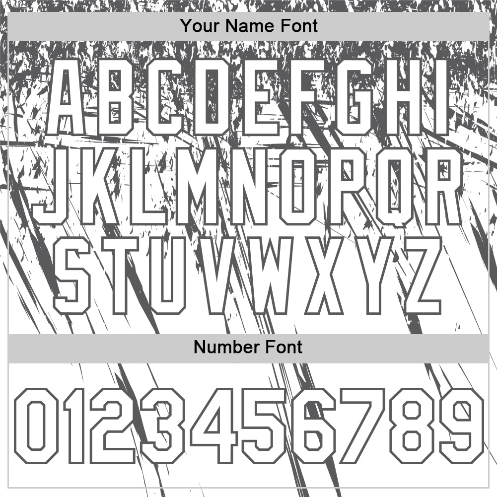 Custom White Steel Gray Distressed Scratch Brush Stroke Authentic Baseball Jersey view 5