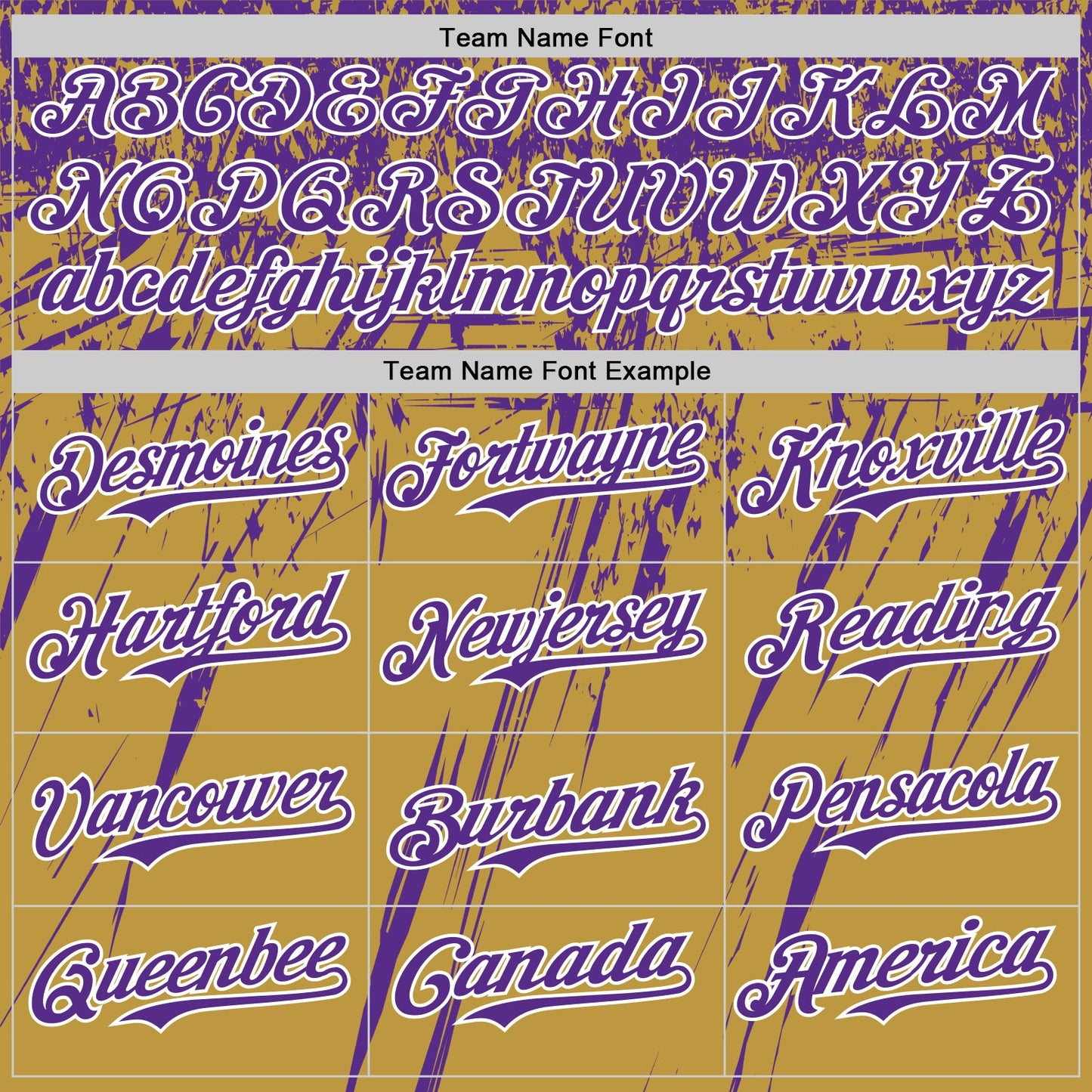 Custom Old Gold Purple-White Distressed Scratch Brush Stroke Authentic Baseball Jersey view 4