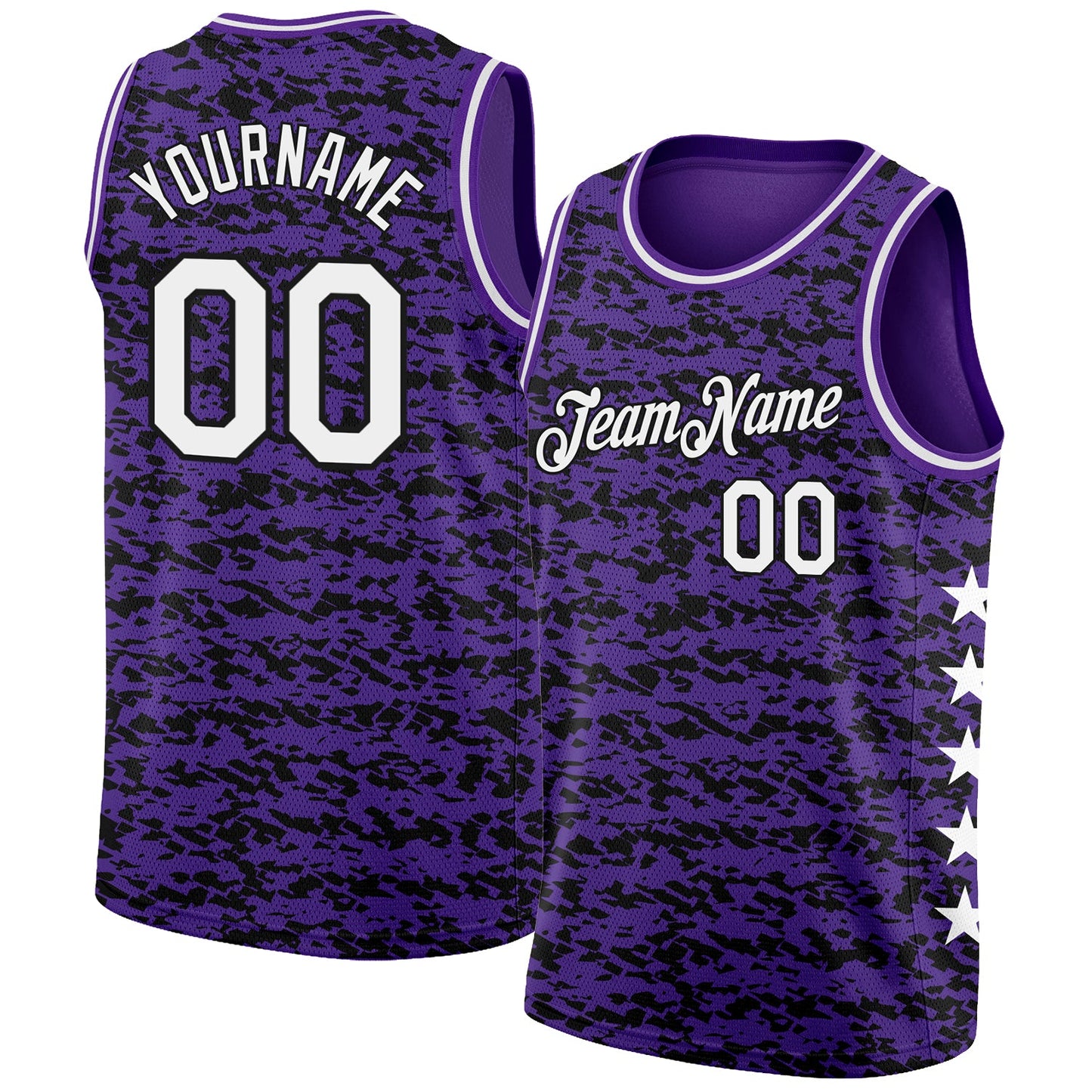 Custom Purple White-Black Authentic City Edition Basketball Jersey - Main View