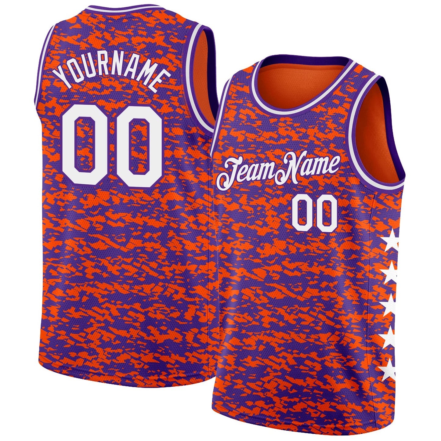 Custom Orange White-Purple Authentic City Edition Basketball Jersey - Main View
