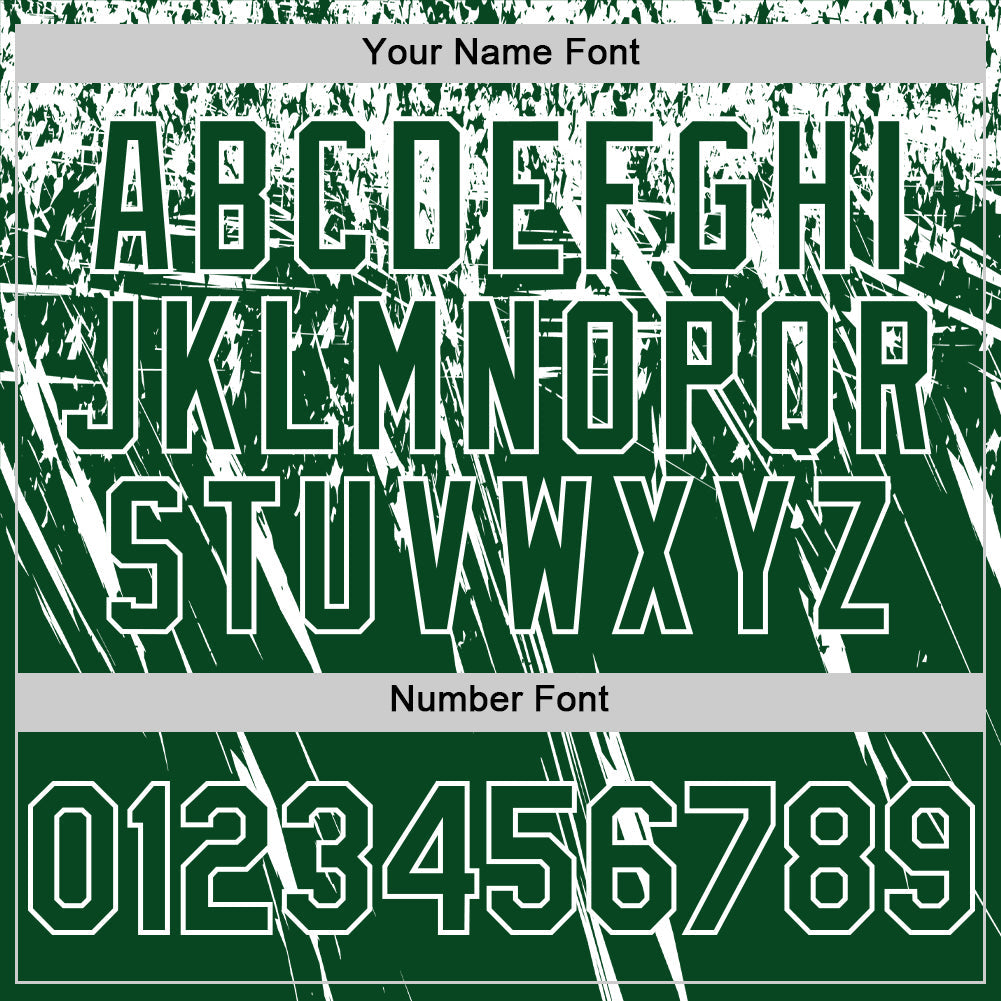 Custom Green White Distressed Scratch Brush Stroke Authentic Baseball Jersey view 5